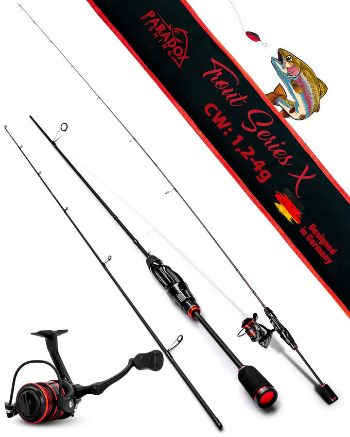Ultralight Angelset Forellenrute 1,85m mit Rolle 1000 Spoon