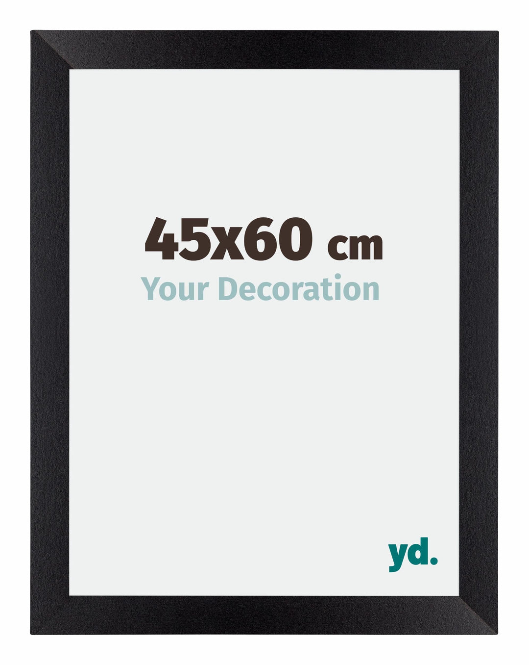 Bilderrahmen 45x60 cm Schwarz Matt MDF mit Antireflex-Glas