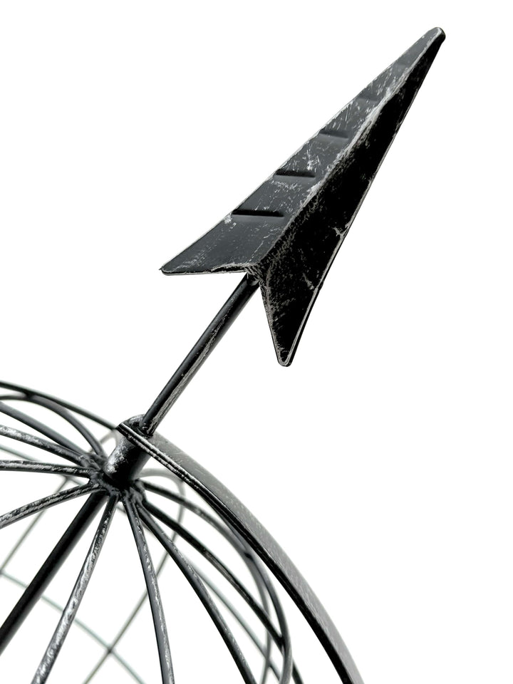 Sonnenuhr Garten Metall Globus Stehend 75 cm Silber Pulverbeschichtet - Bild 4