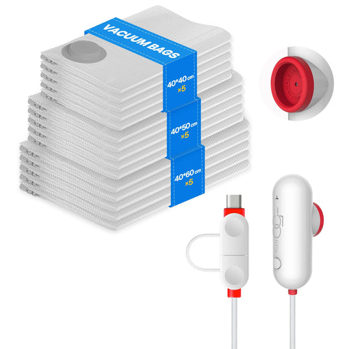 Vakuumbeutel Kleidung mit USB-Pumpe 15-teiliges Set 3 Grössen