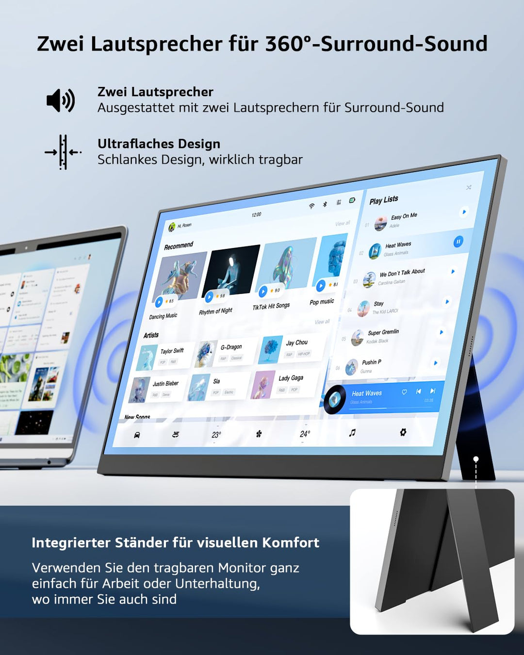 Tragbarer Monitor 15,6 Zoll Full HD IPS für Laptop und PC - Bild 6