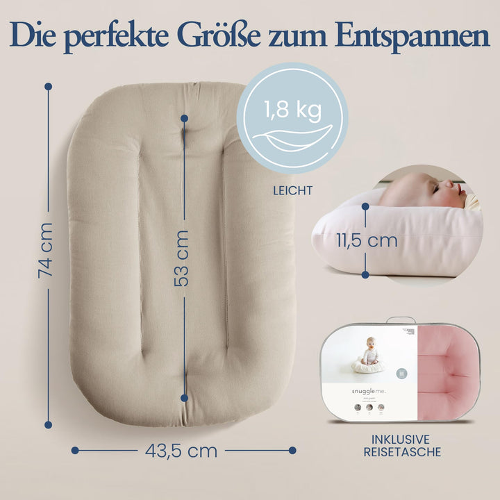 Babynest Bio-Baumwolle 74x43.5cm Hängematte 0-9 Monate mit Reisetasche - Bild 5