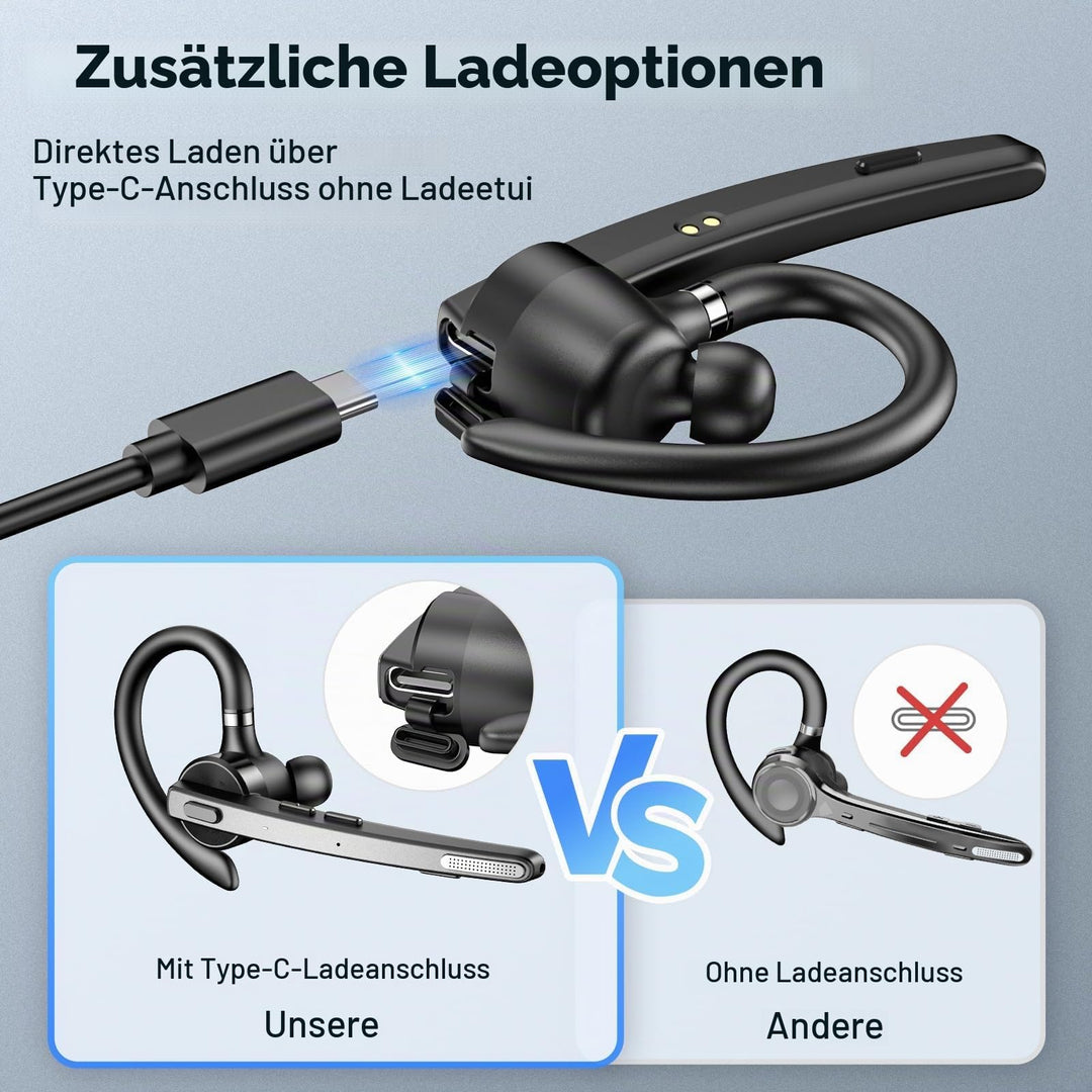 Bluetooth Headset Mono 72h Akkulaufzeit mit Ladecase USB-C - Bild 7