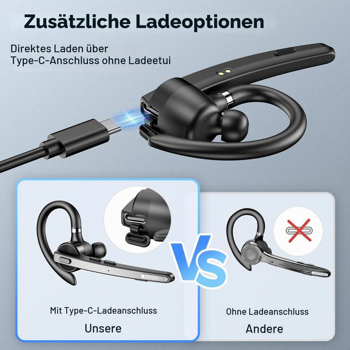 Bluetooth Headset Mono 72h Akkulaufzeit mit Ladecase USB-C - Bild 7