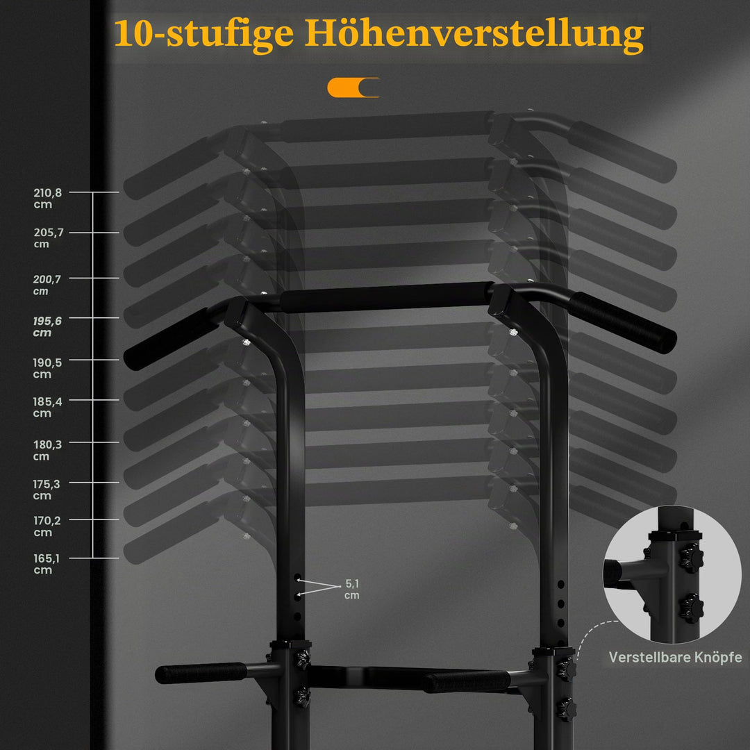 Kraftturm Dip Station höhenverstellbar 165–210 cm für Home-Gym - Bild 6