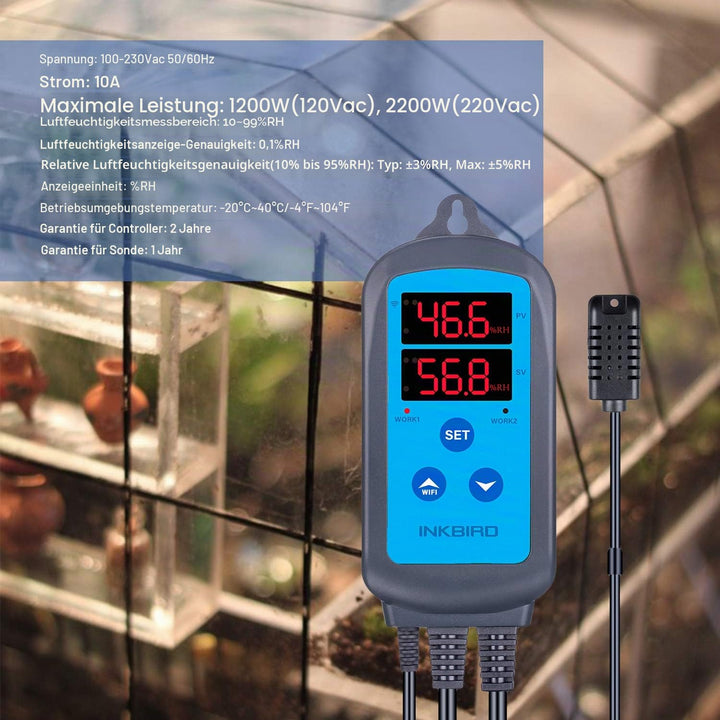 Feuchtigkeitsregler WLAN mit App 10–99%RH Doppelrelais 2200W - Bild 6