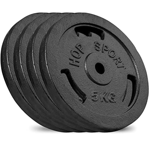 Hantelscheiben Gusseisen 20 kg Set 4x5 kg 31 mm Lochdurchmesser