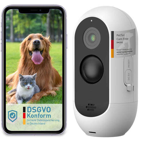 Outdoor Hundekamera WLAN 3MP 9000mAh Akku mit 2-Wege-Audio