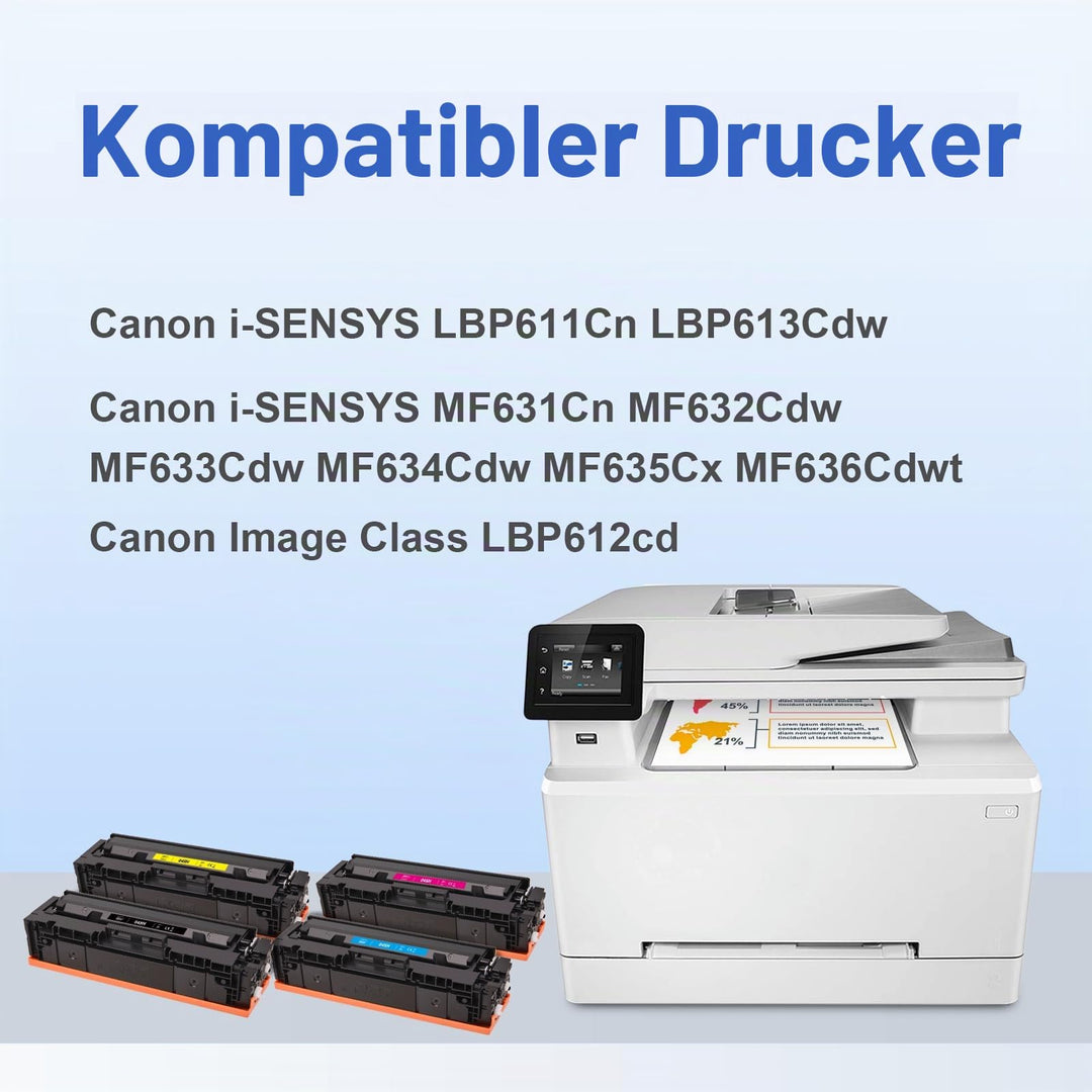 Toner-Set 4-farbig Canon 045H kompatibel Schwarz Cyan Magenta Gelb - Bild 2