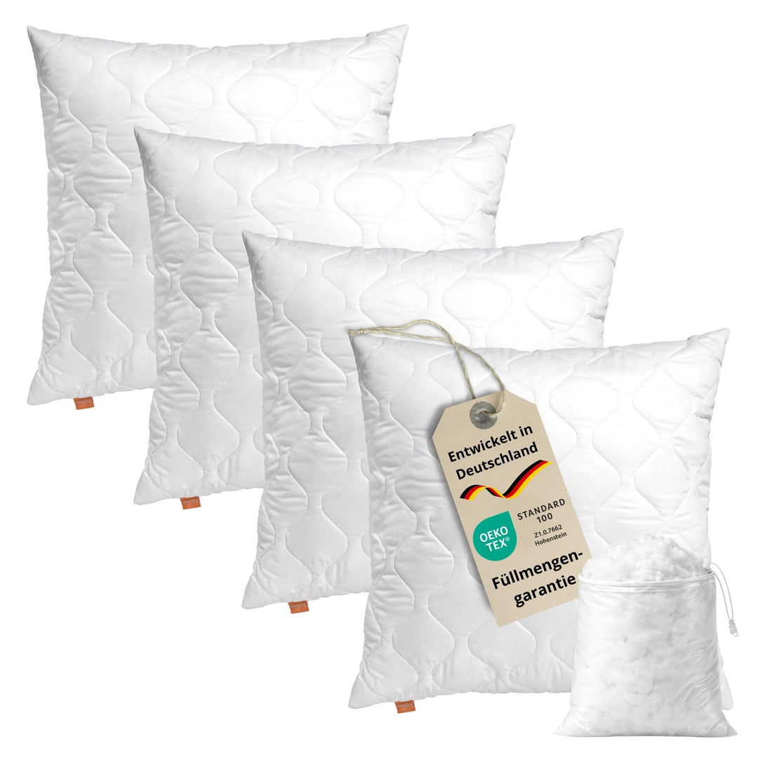 Kopfkissen 80x80 cm 4er Set Mikrofaser OEKO-TEX Allergiker
