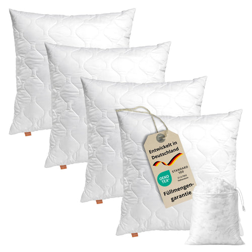 Kopfkissen 80x80 cm 4er Set Mikrofaser OEKO-TEX Allergiker