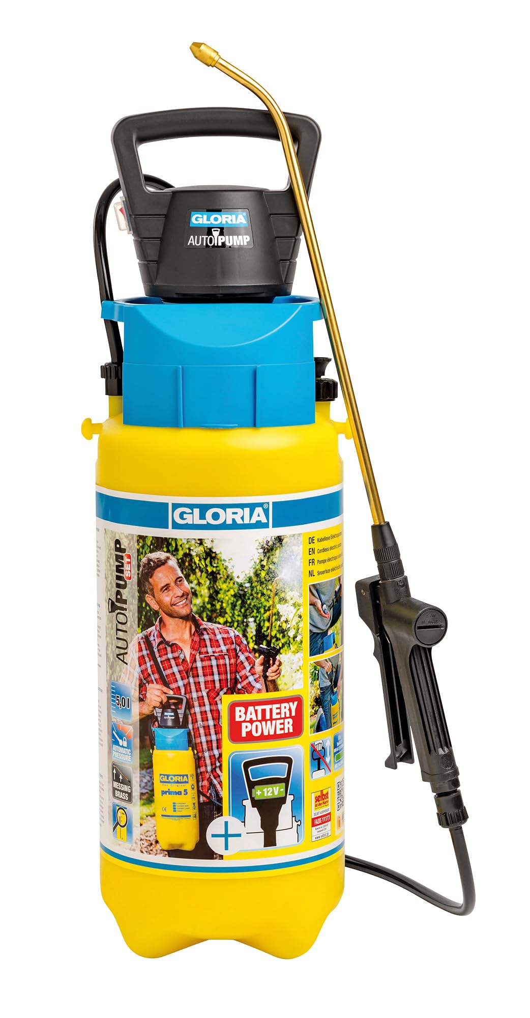 Elektrische Druckspritze 5 L mit AutoPump und Schultergurt