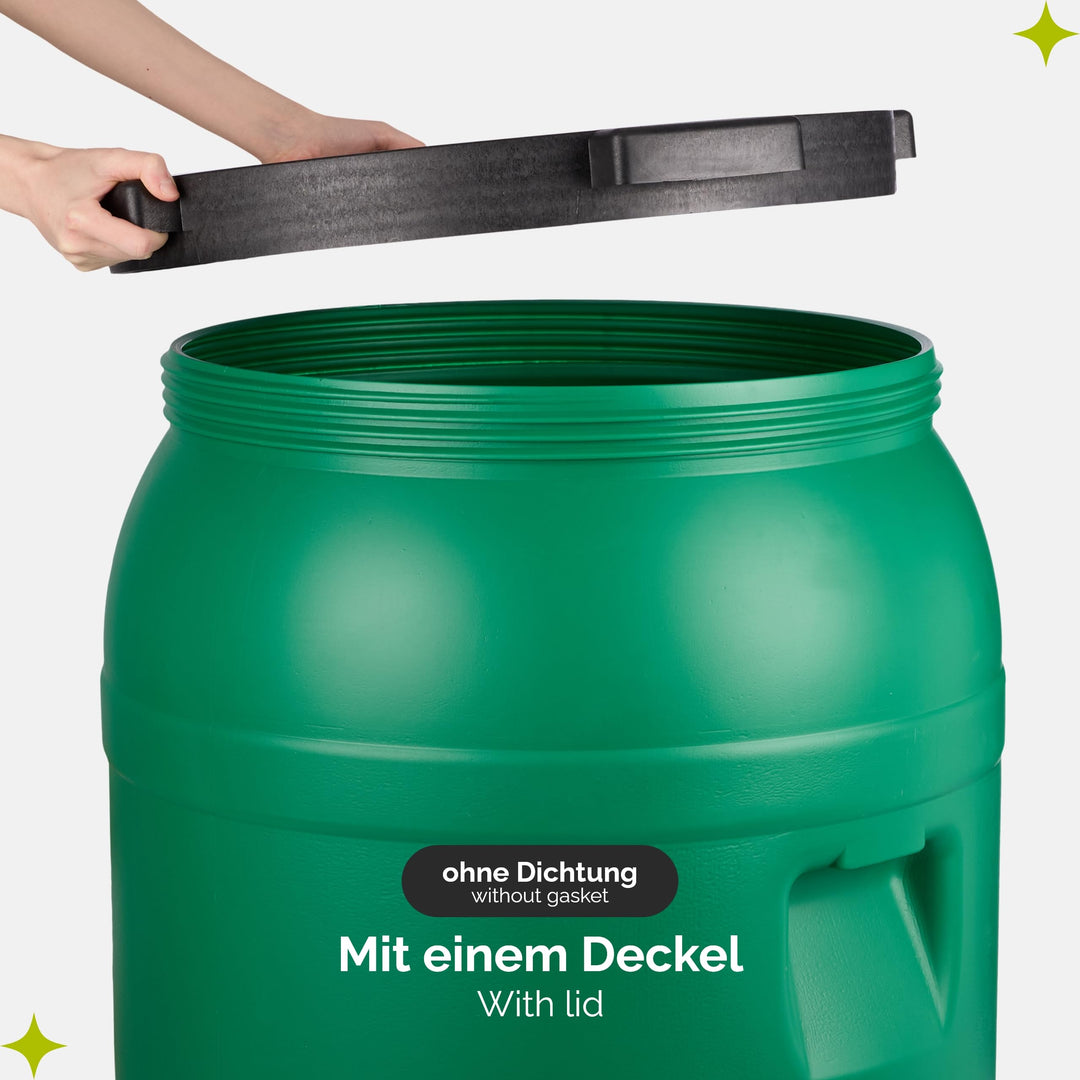 Weithalsfass 220 L Rund Lebensmittelecht Futtertonne Wassertank Grün - Bild 3