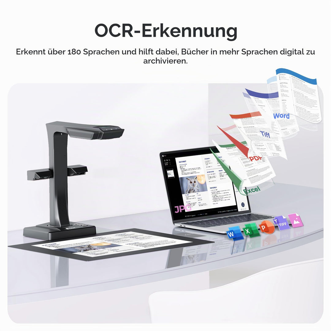 Buchscanner 16 MP A3 mit OCR und Laser-Abflachung fuer Windows &amp; macOS - Bild 5