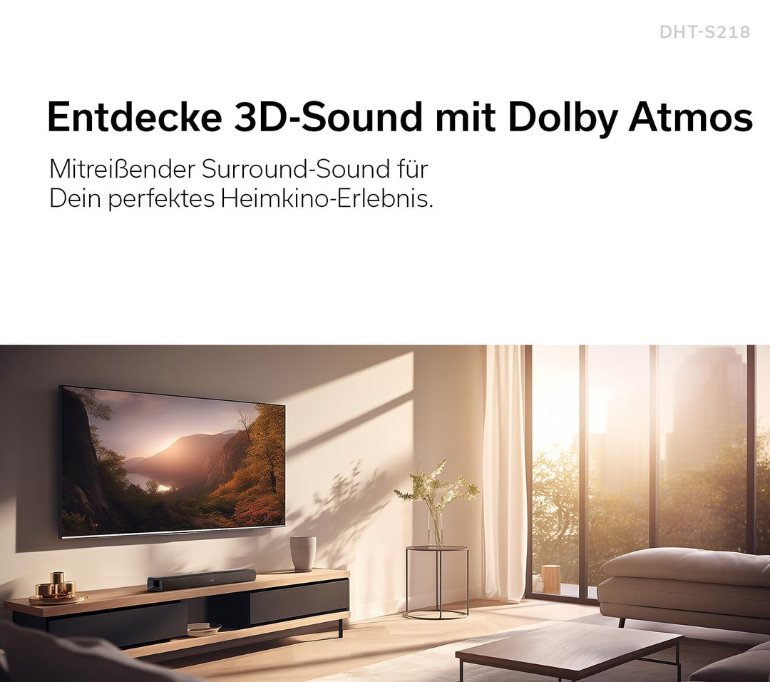 Soundbar 2.1 Dolby Atmos mit integrierten Subwoofern, 60mm flach - Bild 2