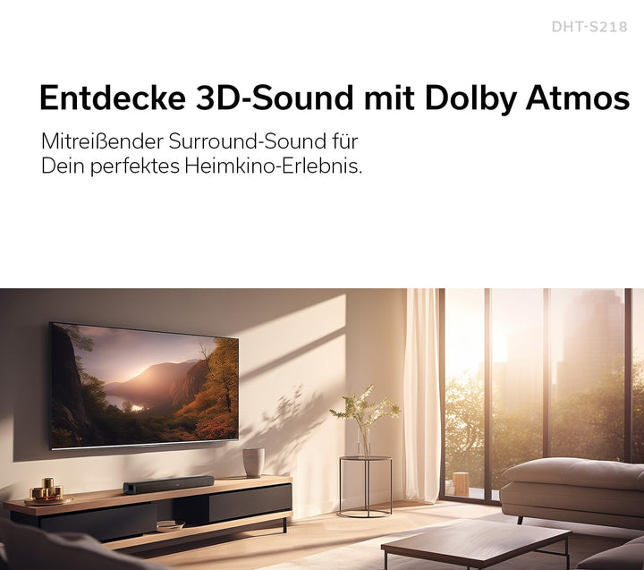 Soundbar 2.1 Dolby Atmos mit integrierten Subwoofern, 60mm flach - Bild 2