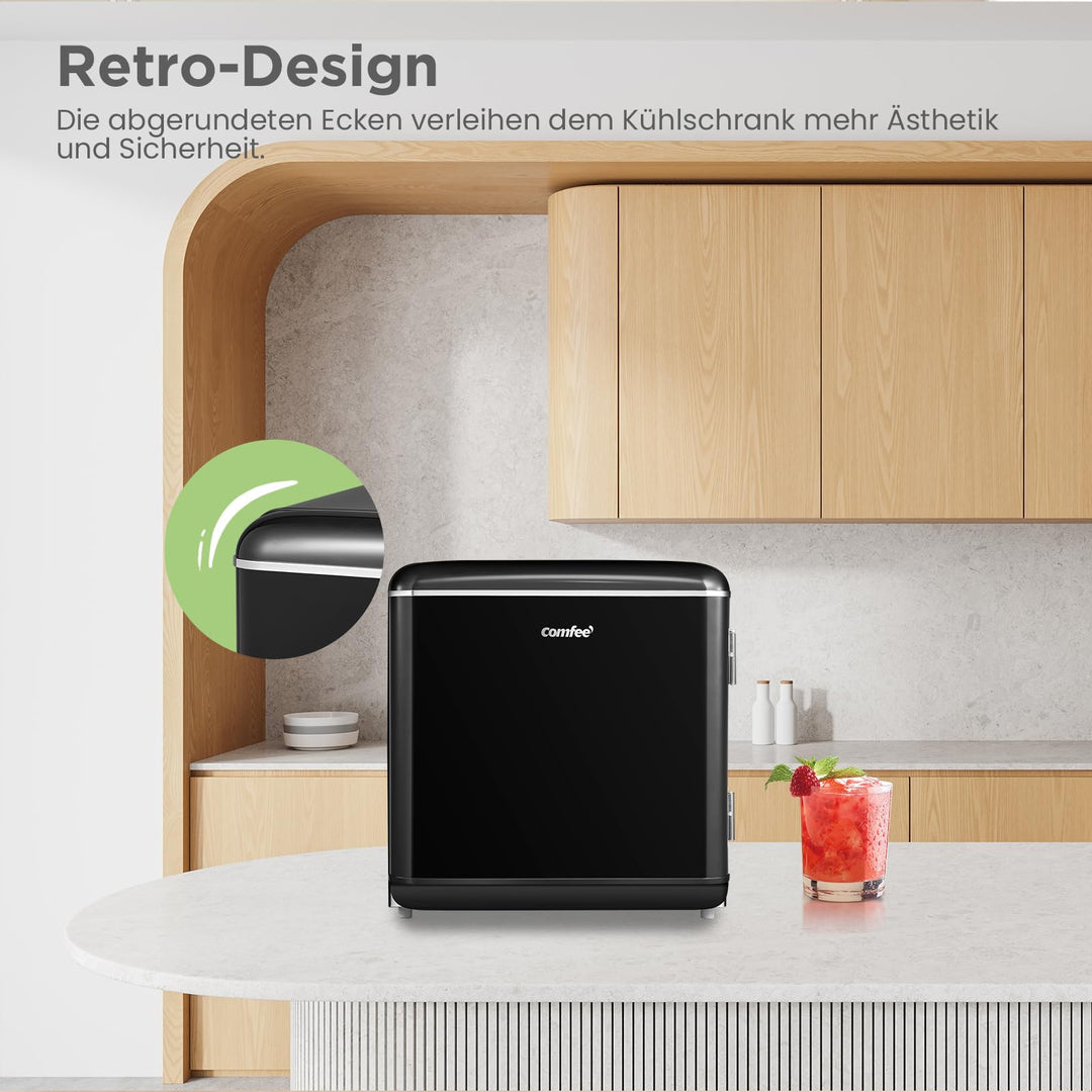 Mini-Kühlschrank Retro 47 Liter schwarz für Büro und Schlafzimmer - Bild 9