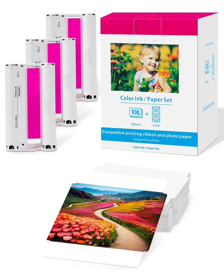 Fotopapier mit Farbband Kartenformat 54x86mm 108 Blatt für Canon Selphy