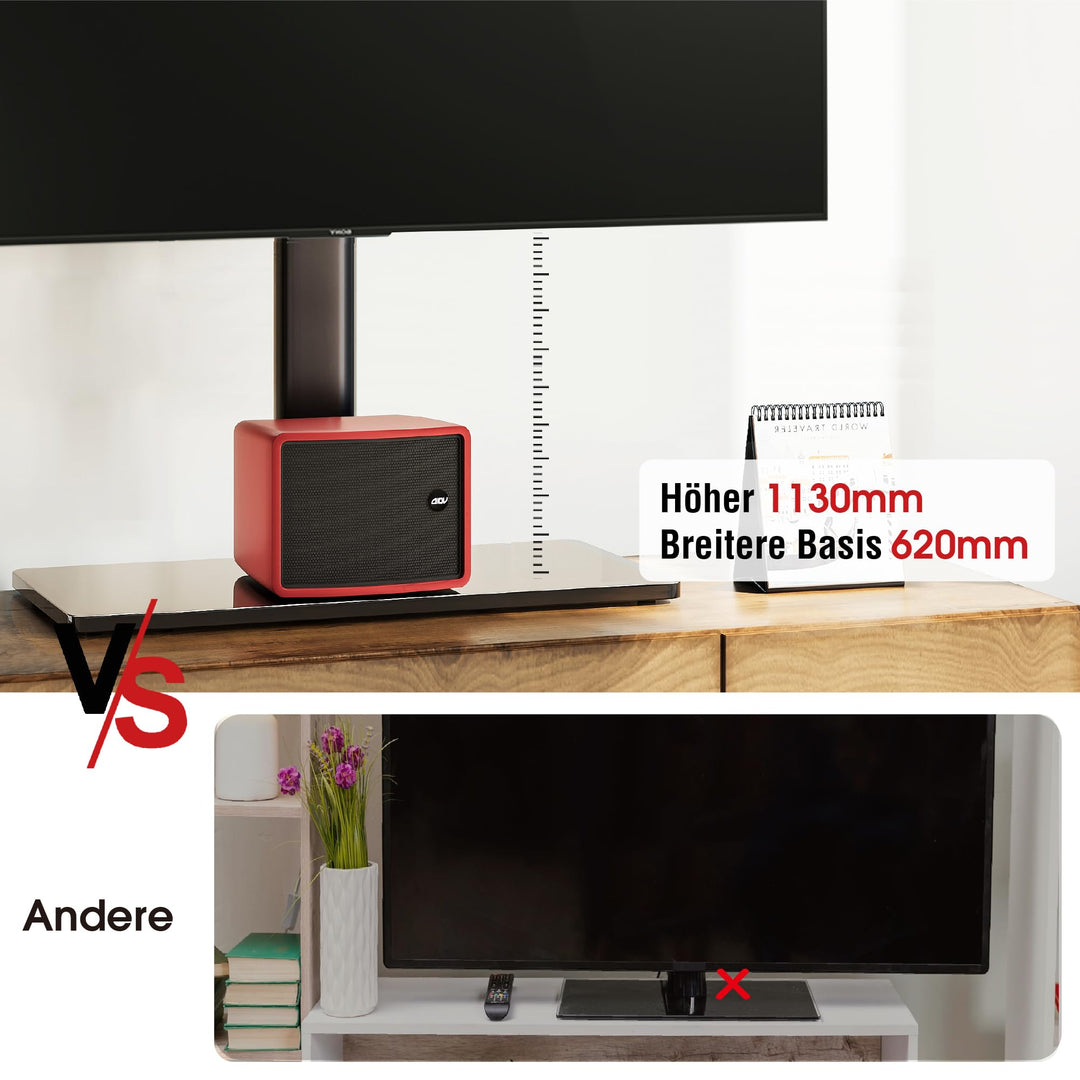 TV Ständer höhenverstellbar 43–85 Zoll neigbar schwenkbar max. VESA 600x400mm - Bild 6