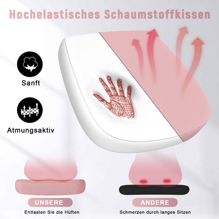 Bürostuhl Ergonomisch Netz Lordosenstütze 360° Rosa - Bild 4
