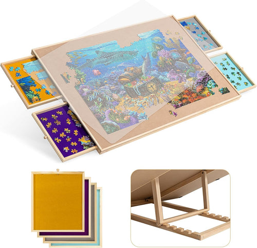 Puzzletisch mit Schubladen & Winkelverstellung bis 1500 Teile