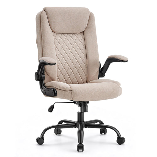 Bürostuhl Stoff ergonomisch 150 kg Tragkraft mit Klapparmlehnen