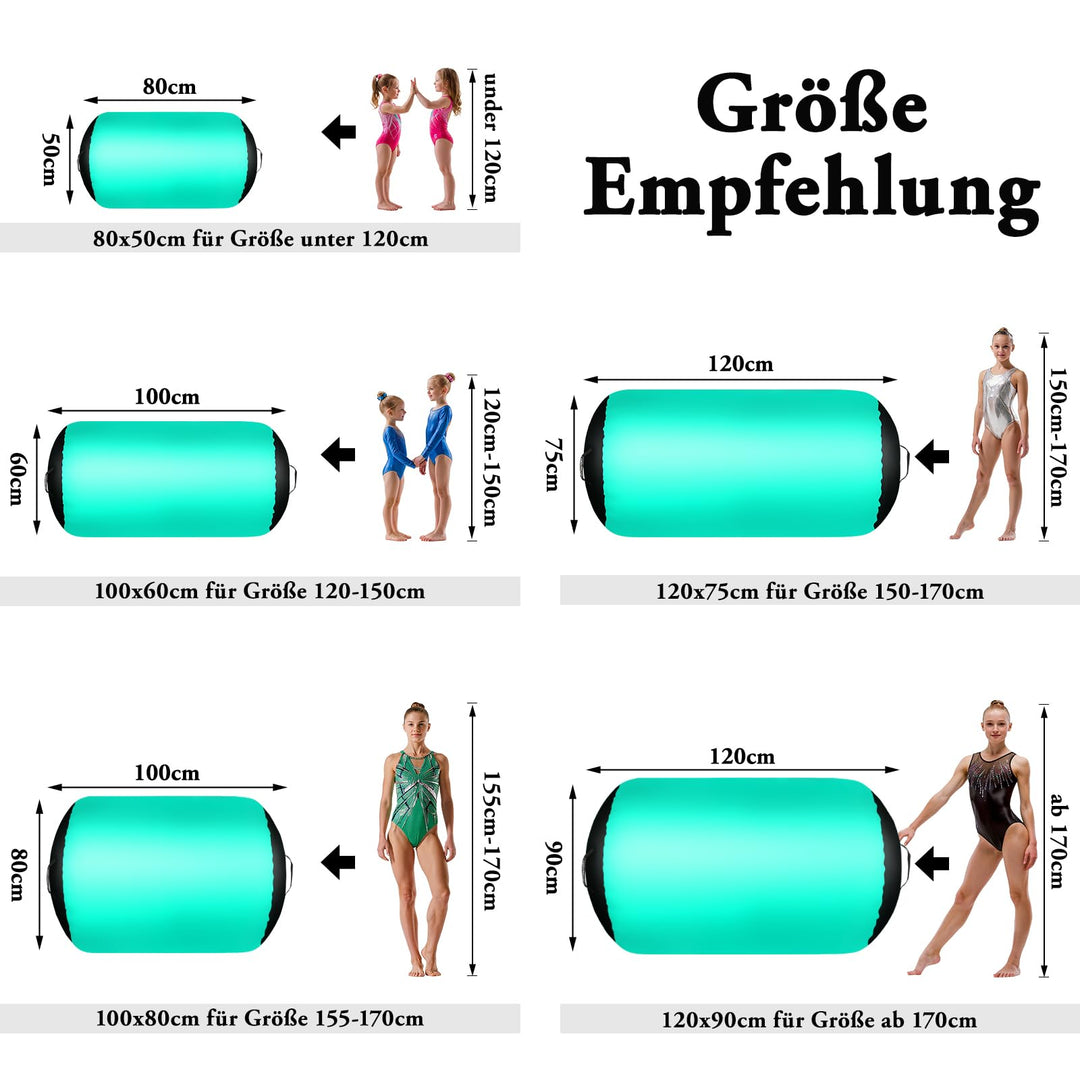 Aufblasbare Gymrolle PVC 100x60cm für Yoga und Turnen - Bild 3