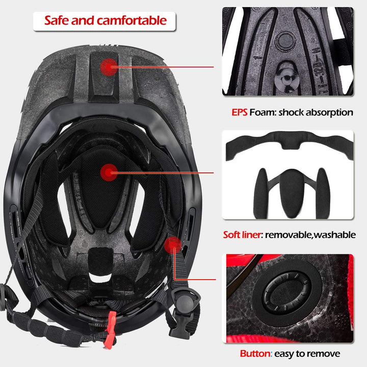 Fullface Fahrradhelm Kinder 2-in-1 PC+EPS abnehmbarer Kinnschutz - Bild 3