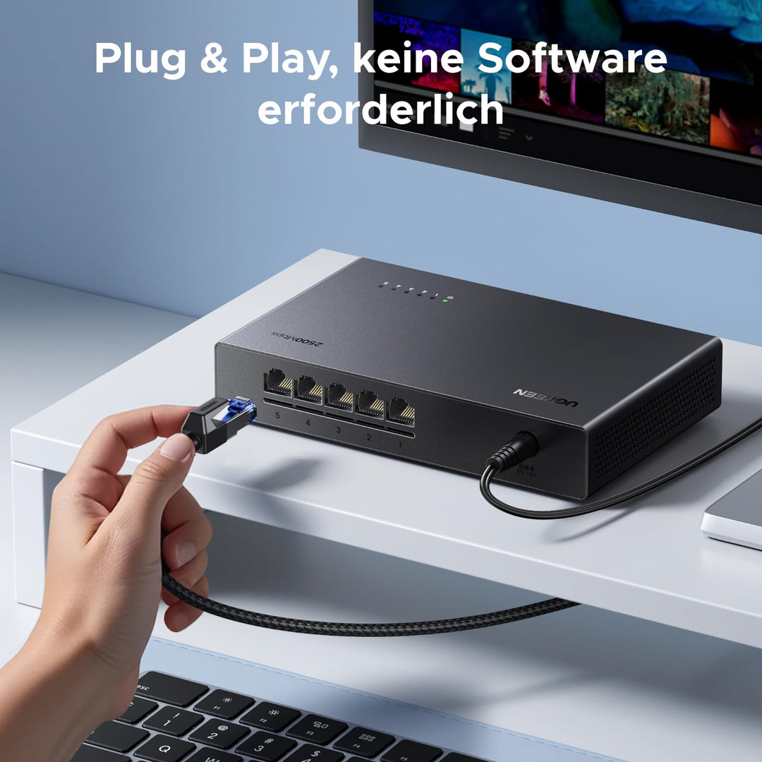 Netzwerk Switch 2.5G Unmanaged 5-Port lüfterlos Plug &amp; Play - Bild 5