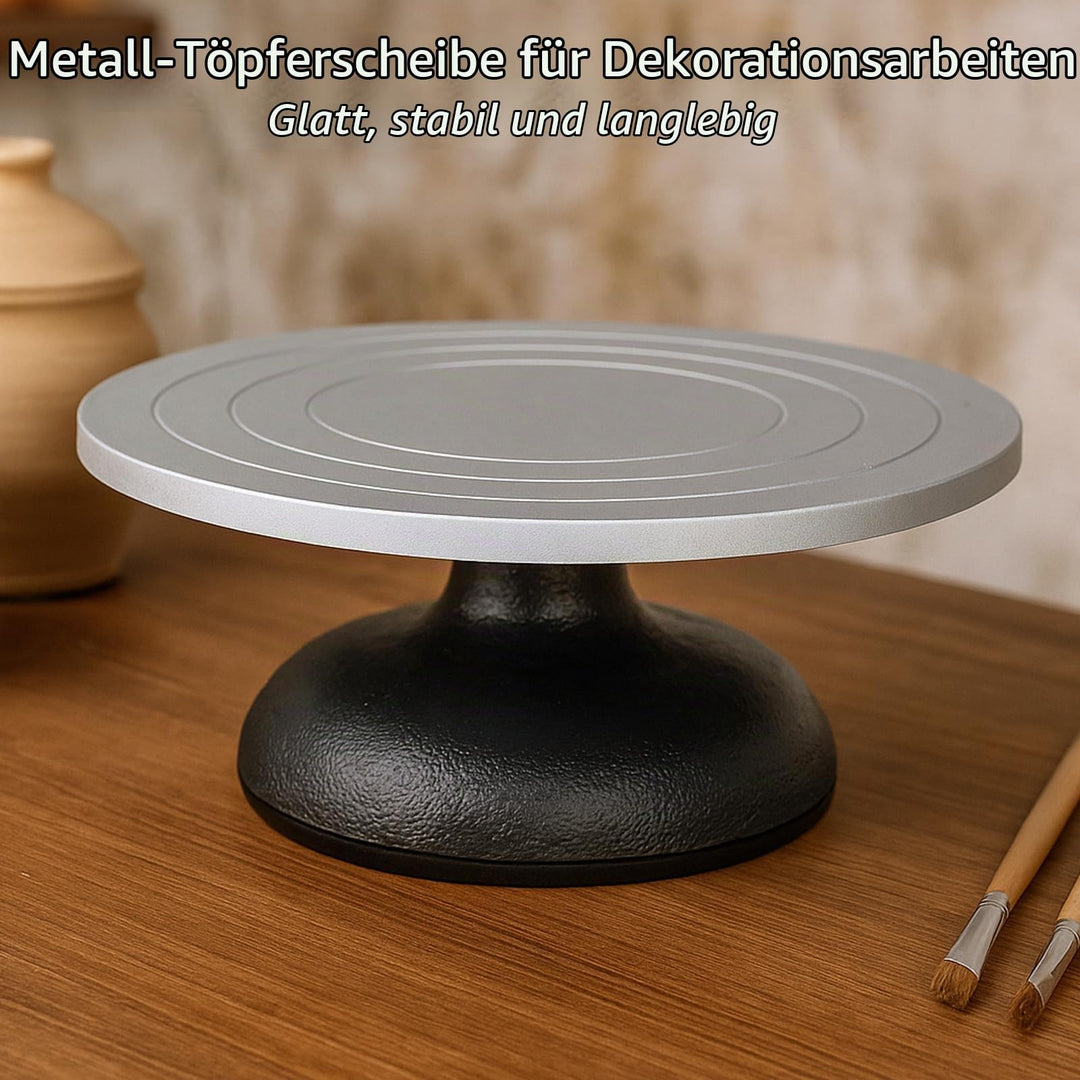 Töpferscheibe drehbar 30cm Eisen mit Kugellager für Keramik - Bild 5
