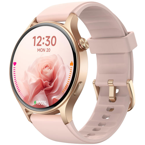 Smartwatch Rund AMOLED 1,32" mit Telefonfunktion 110+ Sportmodi Rosa