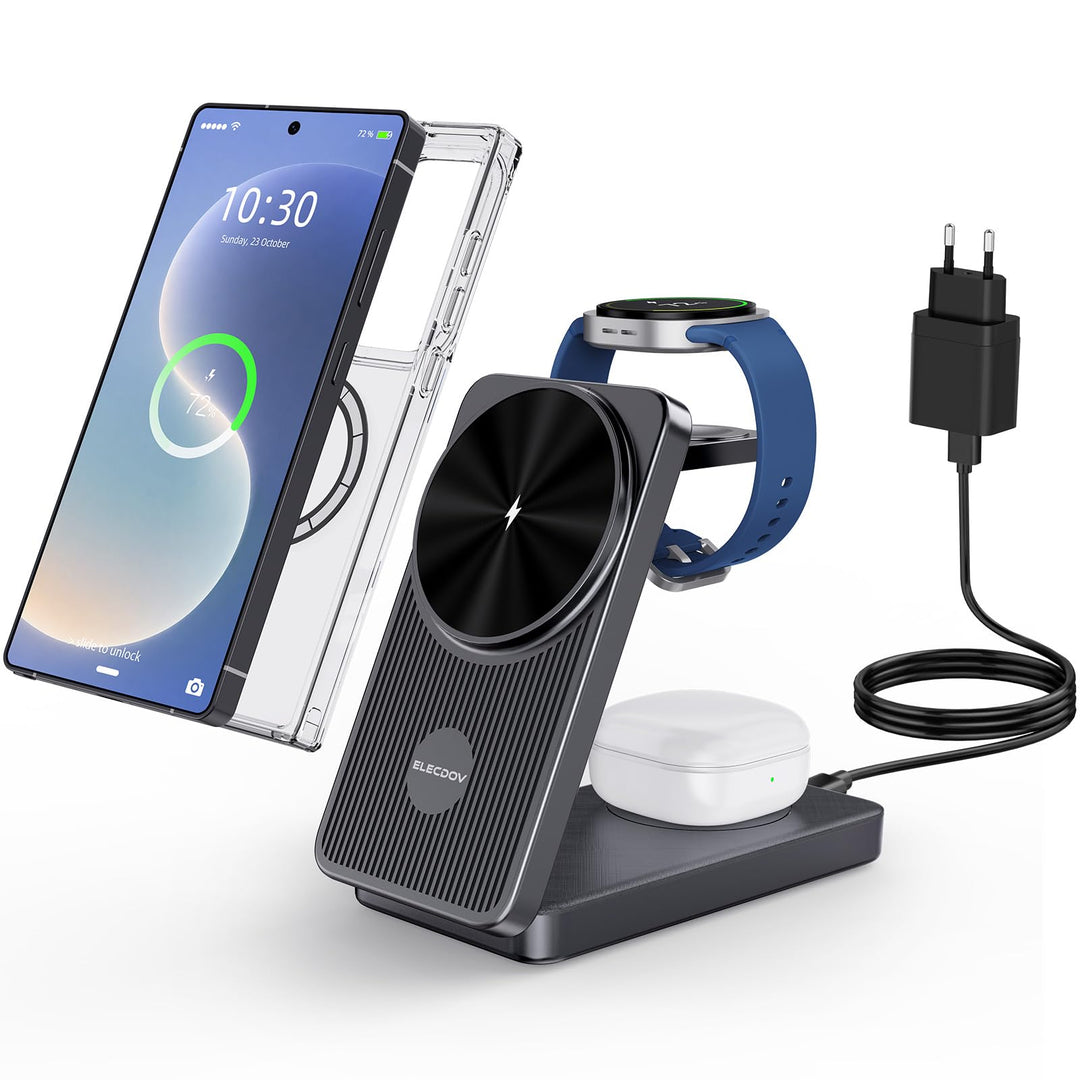 3-in-1 Ladestation Kabellos faltbar fuer Samsung Galaxy und Watch