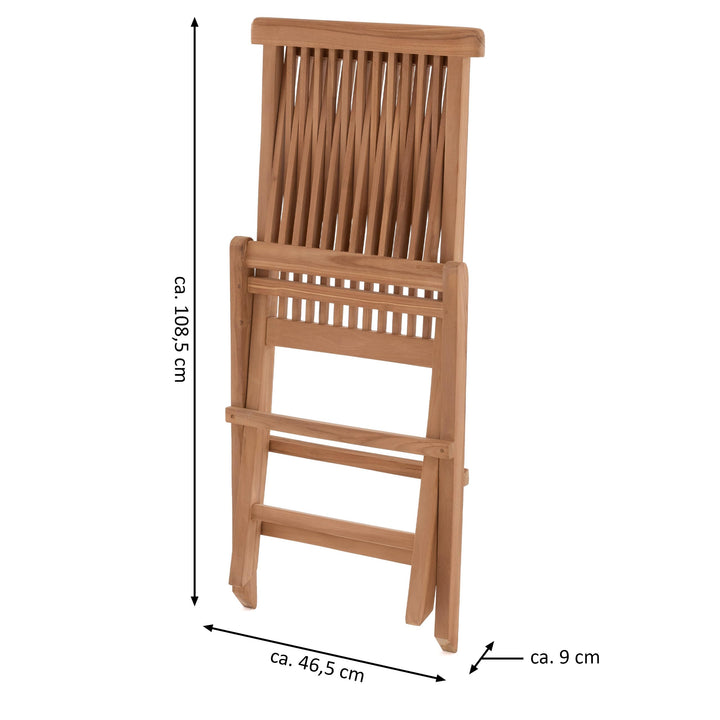 Klappstuhl Teakholz 4er-Set klappbar für Garten und Balkon - Bild 8