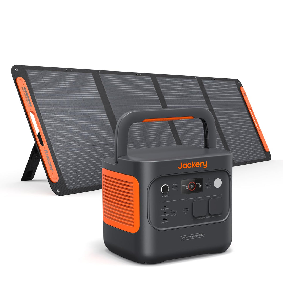 Powerstation 2042Wh LiFePO4 mit 200W Solarpanel 2200W AC-Ausgang