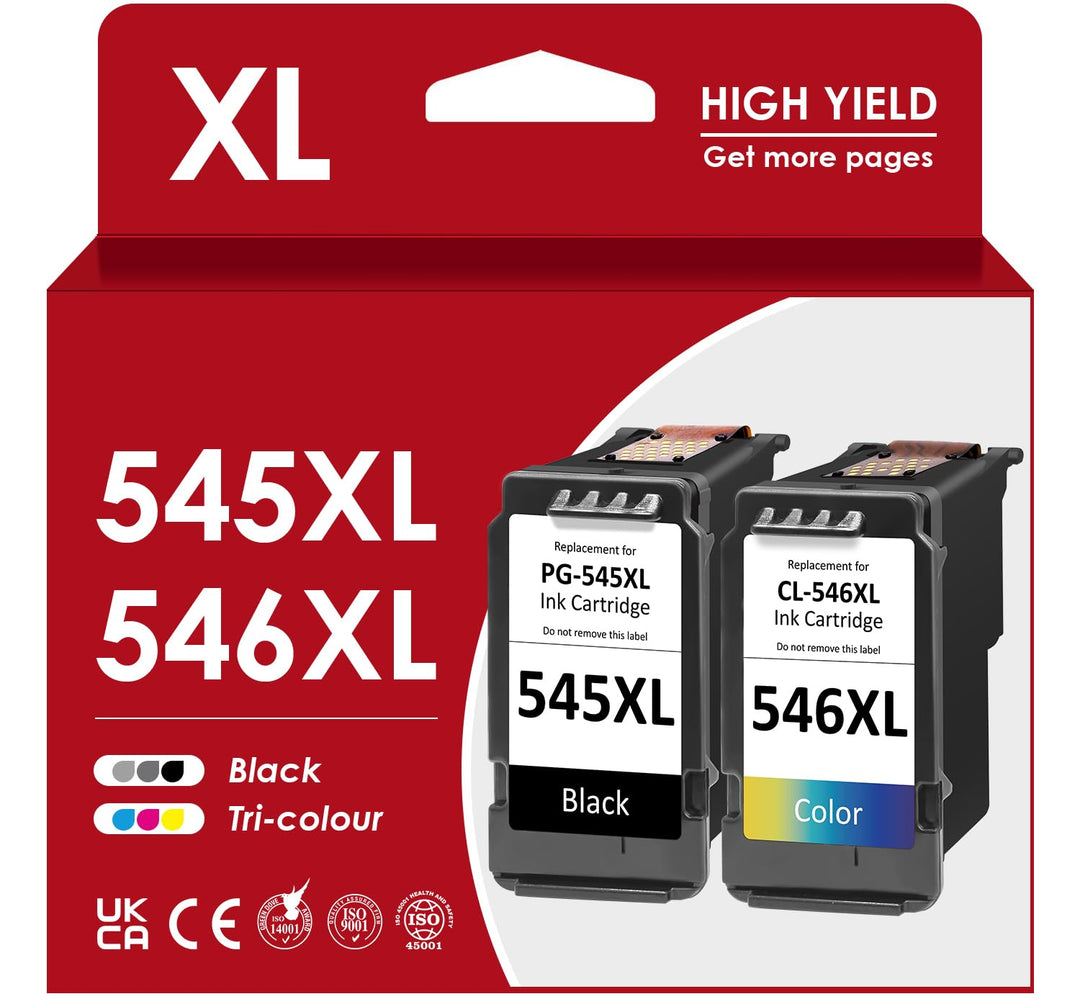 Druckerpatronen 545XL 546XL Schwarz+Farbe für Canon Pixma