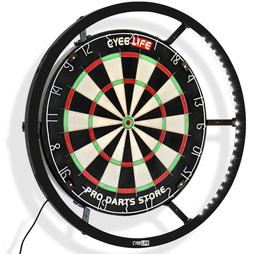 Dartboard Beleuchtung 360° LED-Ring für Stahl-Dartscheibe, Schwarz