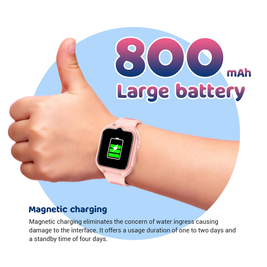 Kinder-Smartwatch 4G GPS SOS-Notruf Videoanruf Touchscreen Rosa - Bild 7