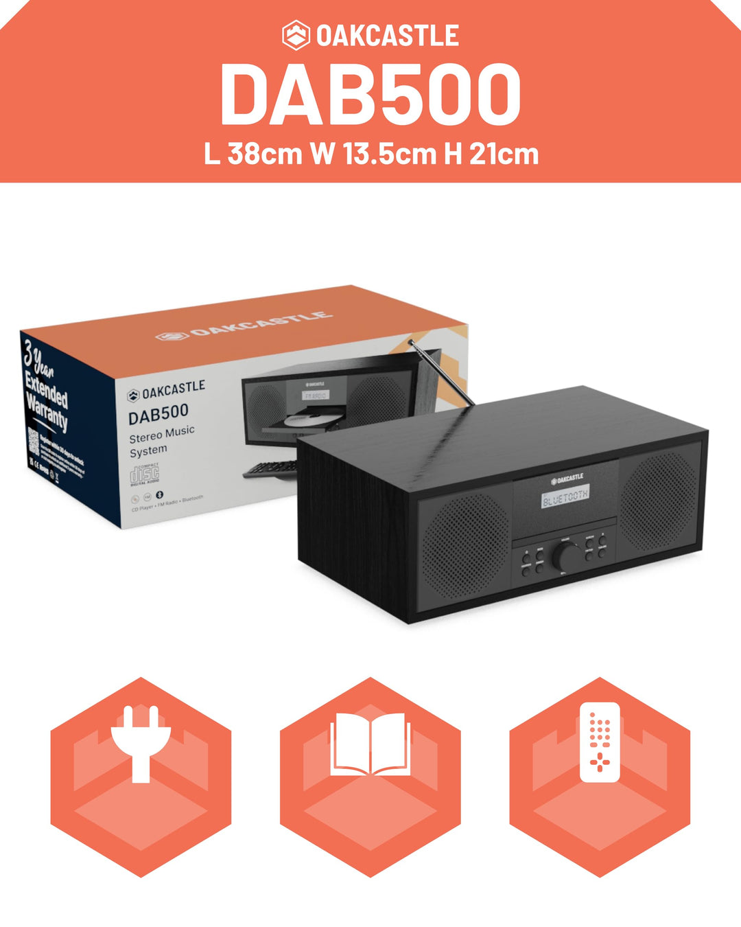 Kompaktanlage DAB+ UKW CD-Player Bluetooth 60W Stereo - Bild 7