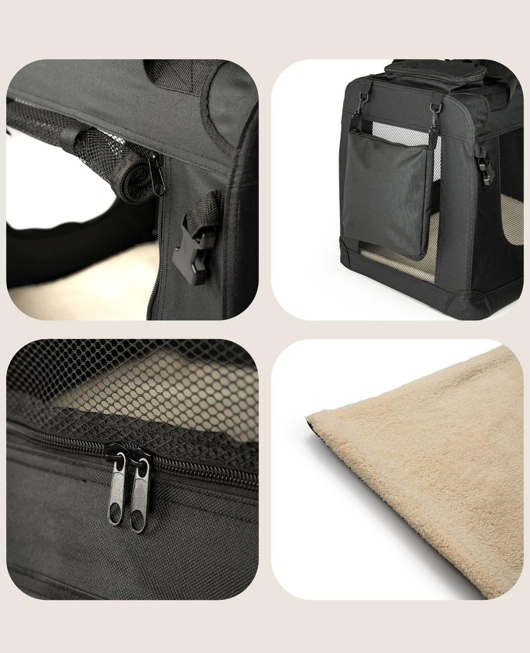 Hundetransportbox faltbar Oxford-Gewebe 82x58x58 cm für Reise &amp; Auto - Bild 4