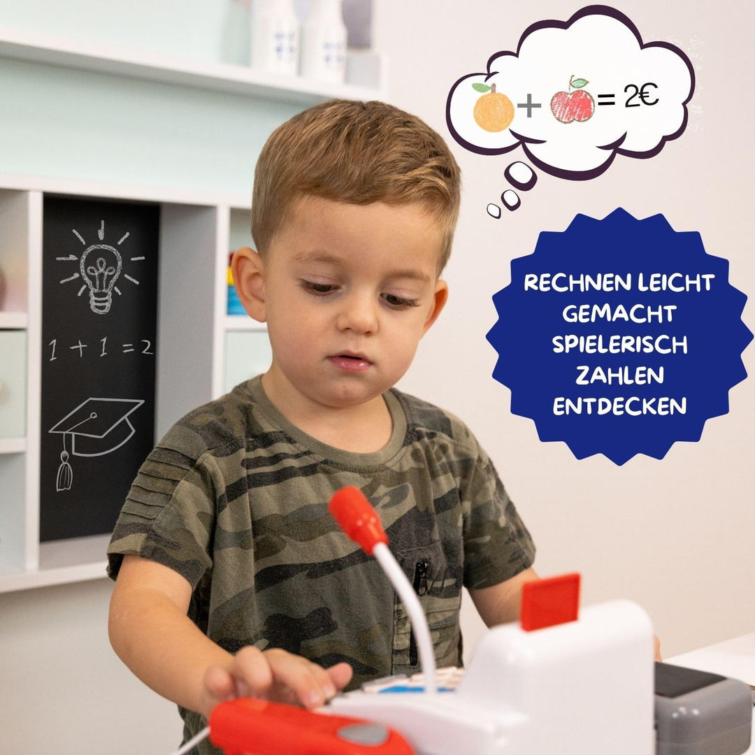 Kaufladen Kinder Holz mit Tafel, Theke &amp; 4 Schubladen gruen - Bild 8