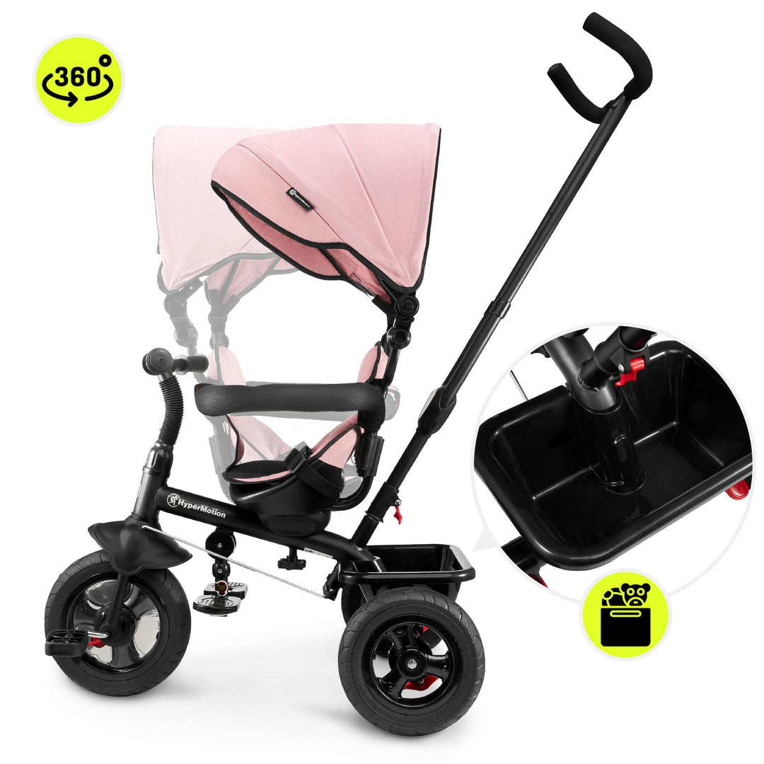 Dreirad mit Schubstange 3-in-1 mitwachsend Rosa 1-4 Jahre - Bild 8