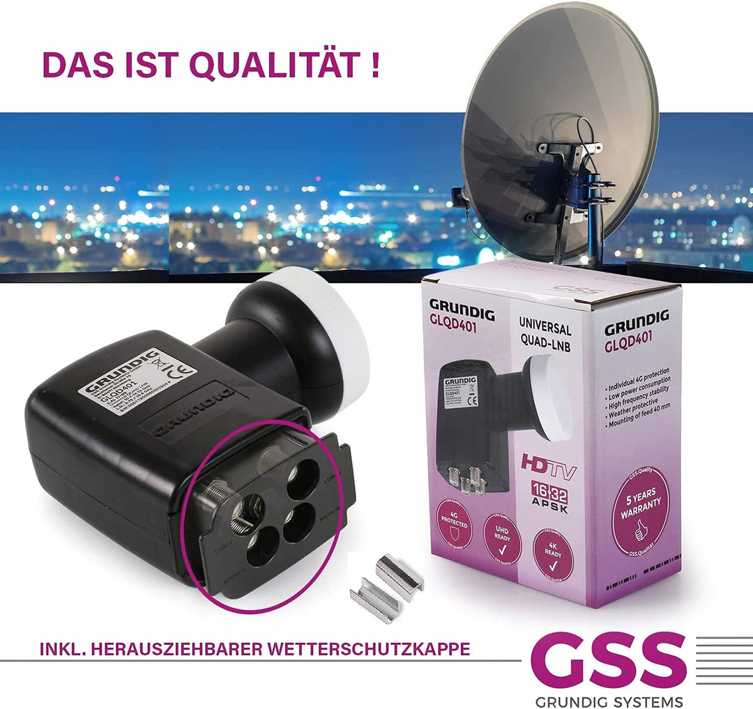 Quad LNB 4-fach Digital 4K mit LTE-Filter 0.1dB Rauschmaß - Bild 3