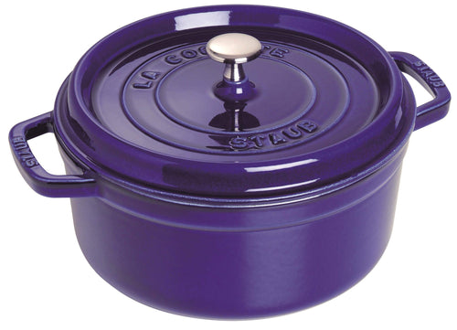 Gusseisen Cocotte rund 24 cm 3,8 L für alle Herdarten dunkelblau