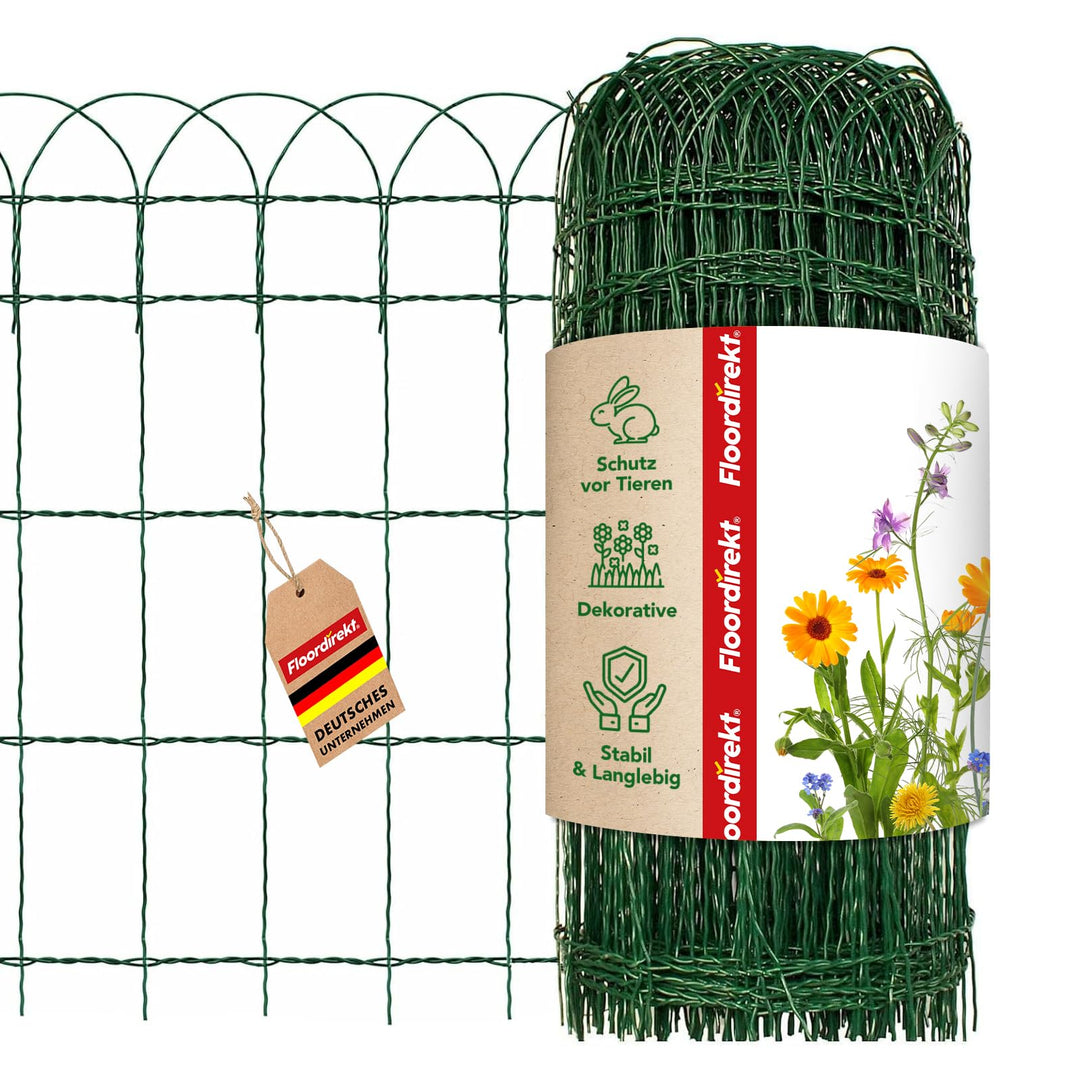 Beetzaun Metall PVC-ummantelt Grün 65 cm x 25 m Ziergeflecht