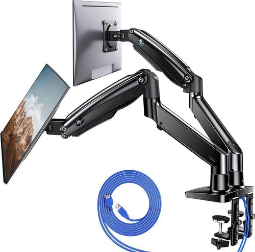 Dual Monitor Halterung 13–40 Zoll ergonomisch mit USB bis 12 kg