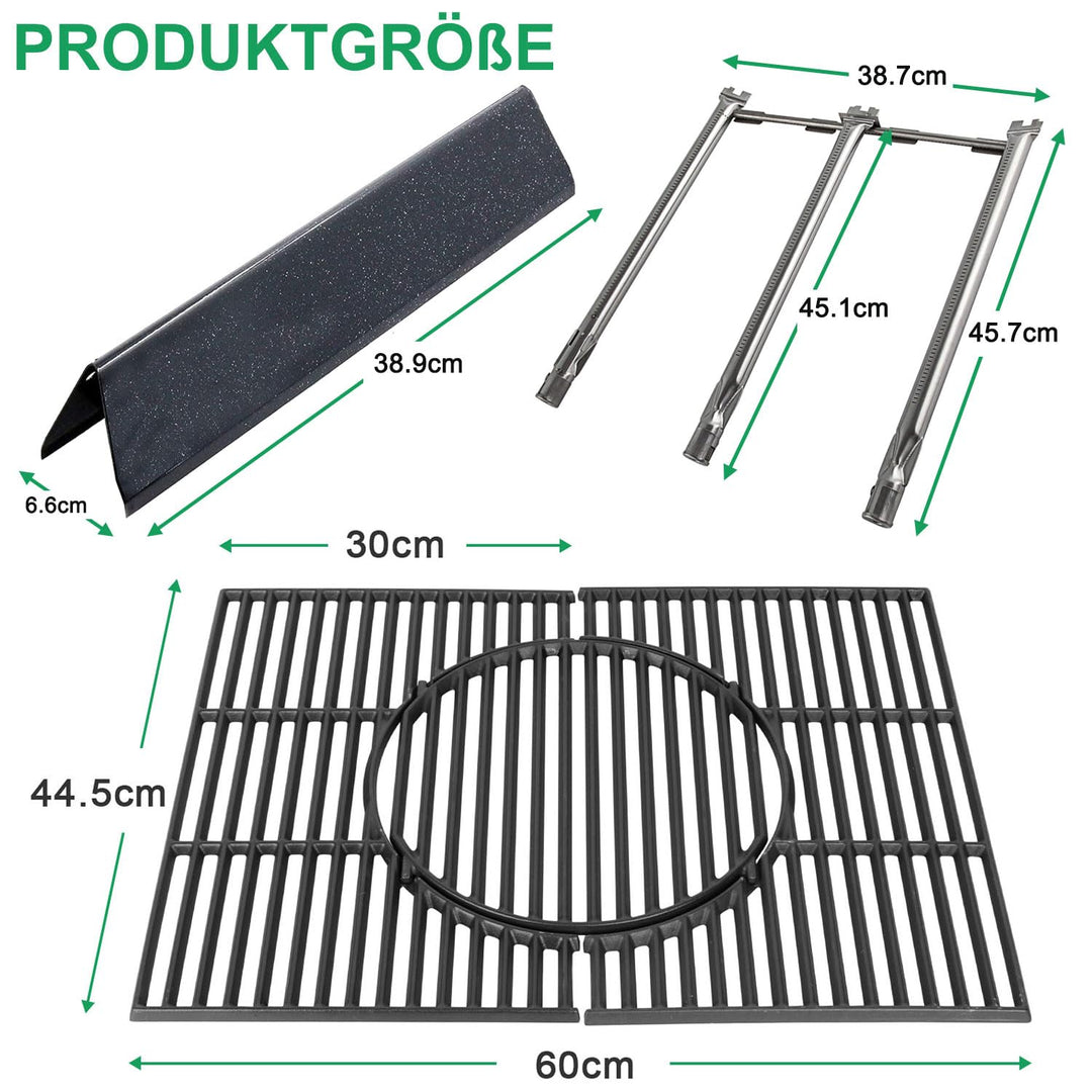Gasgrill Ersatzteile Set Gusseisen Rost &amp; Brenner fuer Weber Spirit 300 - Bild 2