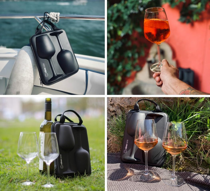 Weingläser to go im Hartschalen-Case 2x 400ml für Picknick - Bild 5