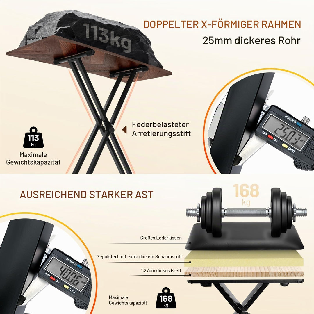 Keyboard-Set Ständer und Bank höhenverstellbar für 61–88 Tasten - Bild 6