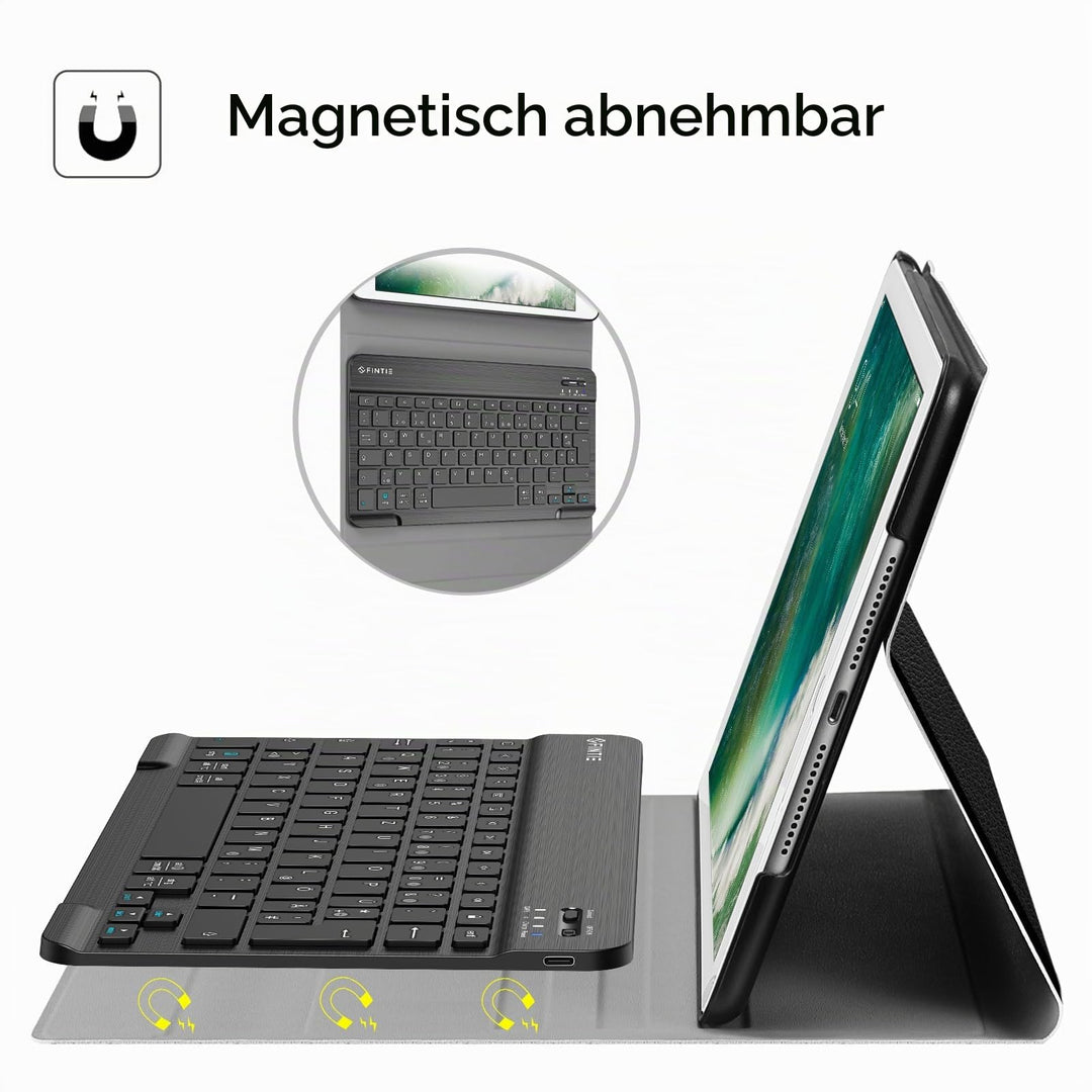 iPad Air 1 &amp; 2 Hülle mit Bluetooth-Tastatur abnehmbar Schwarz - Bild 3