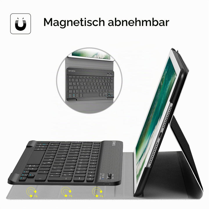 iPad Air 1 &amp; 2 Hülle mit Bluetooth-Tastatur abnehmbar Schwarz - Bild 3